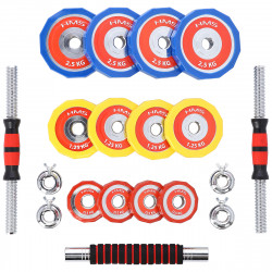 Dumbbells-Barbell in a Colorful Suitcase 2X10Kg HMS Skc20