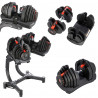 Adjustable Dumbbell Set (2 pcs) Sr80 + HMS Pro Str10 Stand