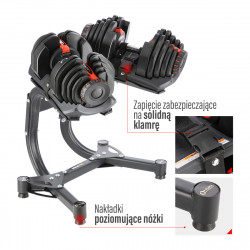 Adjustable Dumbbell Set (2 pcs) Sr80 + HMS Pro Str10 Stand