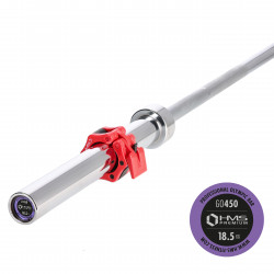 Olympic Barbell 18.5Kg 2200Mm HMS Go450 + Zg1000R Lock Jaw Red