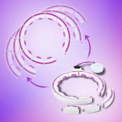 Zestaw Hula Hop Magnetyczny White/Violet Hhm17 Z Licznikiem Hms + Pas Wyszczuplający Br163 Black