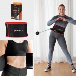 Zestaw Hula Hop Magnetyczny Black/Turquoise Hhm17 Z Licznikiem Hms + Pas Wyszczuplający Br163 Red