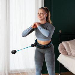 Zestaw Hula Hop Magnetyczny Black/Turquoise Hhm17 Z Licznikiem Hms + Pas Wyszczuplający Br163 Red