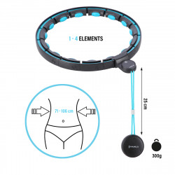 Zestaw Hula Hop Magnetyczny Black/Turquoise Hhm17 Z Licznikiem Hms + Pas Wyszczuplający Br163 Red