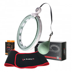 Zestaw Hula Hop Magnetyczny Green Hhm15 Z Licznikiem Hms + Pas Wyszczuplający Br163 Red