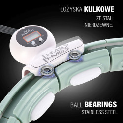 Zestaw Hula Hop Magnetyczny Green Hhm15 Z Licznikiem Hms + Pas Wyszczuplający Br163 Red