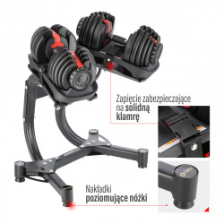 Set of adjustable dumbbells (2 pieces) HMS Sr52 + HMS Pro Str10 support