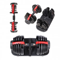 Set of adjustable dumbbells (2 pieces) HMS Sr52 + HMS Pro Str10 support