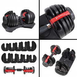 Set of adjustable dumbbells (2 pieces) HMS Sr52 + HMS Pro Str10 support