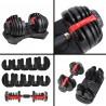 Set of adjustable dumbbells (2 pieces) HMS Sr52 + HMS Pro Str10 support