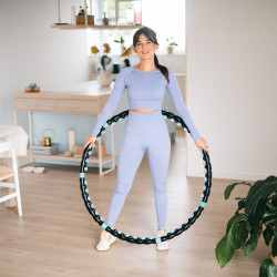 Hhp006 Black-Blue Hula Hop Masujący Z Magnesami 98Cm Hms