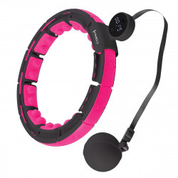 Zestaw Hula Hop Magnetyczny Black/Pink Hhm16 Z Licznikiem Hms + Pas Wyszczuplający Br163 Black
