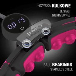 Zestaw Hula Hop Magnetyczny Black/Pink Hhm16 Z Licznikiem Hms + Pas Wyszczuplający Br163 Black