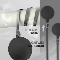 Zestaw Hula Hop Magnetyczny Black/Pink Hhm16 Z Licznikiem Hms + Pas Wyszczuplający Br163 Black