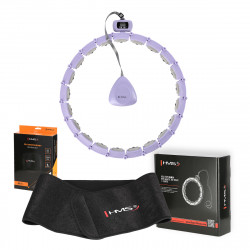 Zestaw Hula Hop Magnetyczny Violet Hhm14 Z Licznikiem Hms + Pas Wyszczuplający Br163 Black