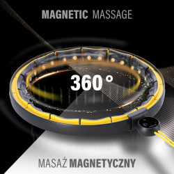 Hhm21 Hula Hop Black/Yellow Z Magnesami, Wypustkami Tpe I Obciążnikiem + Licznik Hms