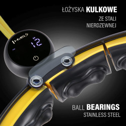 Hhm21 Hula Hop Black/Yellow Z Magnesami, Wypustkami Tpe I Obciążnikiem + Licznik Hms