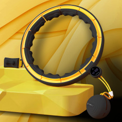 Hhm21 Hula Hop Black/Yellow Z Magnesami, Wypustkami Tpe I Obciążnikiem + Licznik Hms