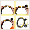 Hhm21 Hula Hop Black/Yellow Z Magnesami, Wypustkami Tpe I Obciążnikiem + Licznik Hms