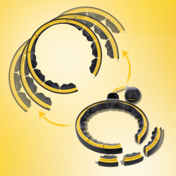 Hhm21 Hula Hop Black/Yellow Z Magnesami, Wypustkami Tpe I Obciążnikiem + Licznik Hms
