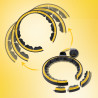 Hhm21 Hula Hop Black/Yellow Z Magnesami, Wypustkami Tpe I Obciążnikiem + Licznik Hms