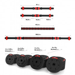 (2 Parts) Dumbbells- Barbell From Composite Materials 40 Kg HMS Sgp40