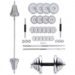 Dumbbells/Barbell in Chromed Suitcase 2X25Kg HMS Stc50