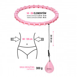 Hhw11 Plus Size Hula Hop Light Pink Z Wypustkami I Obciążnikiem Hms