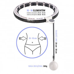Hhm16 Hula Hop White Z Magnesami I Obciążnikiem + Licznik Hms