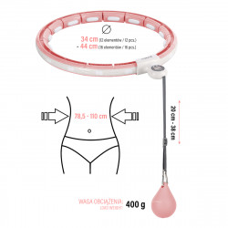 Hhm15 Hula Hop Pink Z Magnesem I Obciążnikiem + Licznik Hms