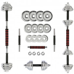 Dumbbells/Barbell in Chromed Suitcase 2X10Kg HMS Stc21