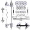 Dumbbells-Straight and Bent Barbell in Chromed Case 55Kg HMS Stc55