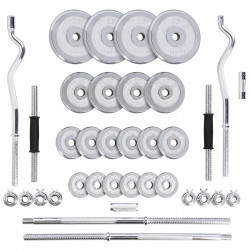Dumbbells-Straight and Bent Barbell in Chromed Case 55Kg HMS Stc55