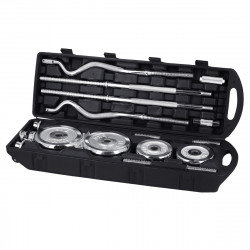 Dumbbells-Straight and Bent Barbell in Chromed Case 55Kg HMS Stc55
