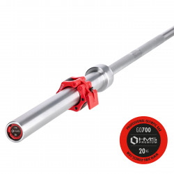 Olympic Barbell 20Kg 2200Mm HMS Go700 + Clamp Zg1000 Red