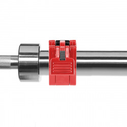 Olympic Straight Barbell 20Kg 2200Mm HMS Gop220 Pro + Zg1000R Red Clamps