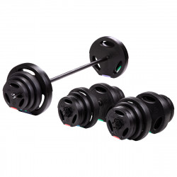 Set (3 pieces) Composite Barbell and Dumbbells 62 Kg HMS Sgsp60