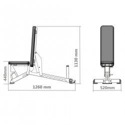 Adjustable Exercise Bench Semi Commercial HMS L1237