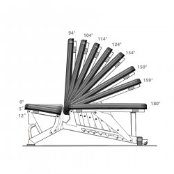 Adjustable Exercise Bench Semi Commercial HMS L1237