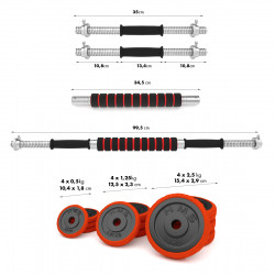 Rubberized Dumbbells 20Kg HMS Sggx20