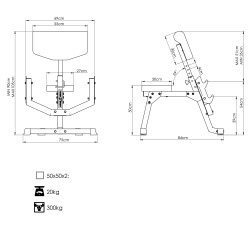 Scott's bench (Prayer bench) with support adjustment Marbo Sport Ms-L107 2.0