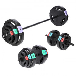 Sgsp60 Set (3 Części) Sztanga I Sztangielki Kompozyt 62 Kg Hms