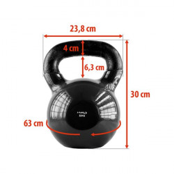 Knv32 Black Kettlebell Żeliwny Pokryty Winylem Hms