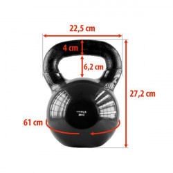Knv28 Black Kettlebell Żeliwny Pokryty Winylem Hms