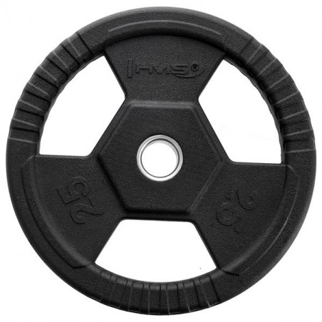 Toh25 Czarny Talerz Olimpijski Ogumowany 25 Kg Hms