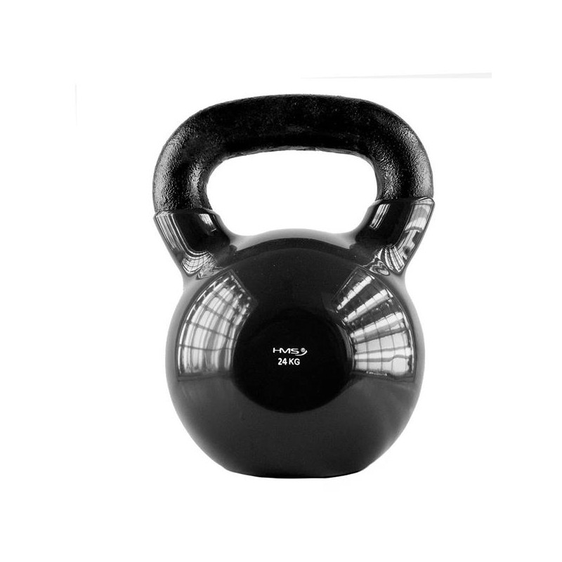 Knv24 Black Kettlebell Żeliwny Pokryty Winylem Hms