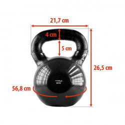 Knv24 Black Kettlebell Żeliwny Pokryty Winylem Hms