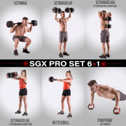 Sgx120 (2 Części)  Proset 6W1 Zestaw Ciężarów 20Kg Hms