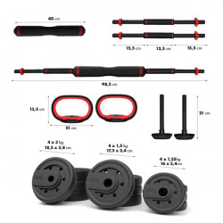 Sgx120 (2 Części)  Proset 6W1 Zestaw Ciężarów 20Kg Hms
