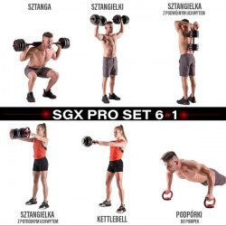 Sgx120 (2 Części)  Proset 6W1 Zestaw Ciężarów 20Kg Hms